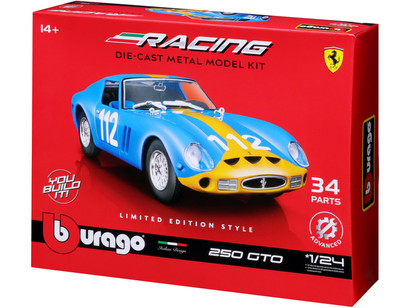 Bburago Ferrari GTO 250 1:24 Kit modrá | pkmodelar.cz