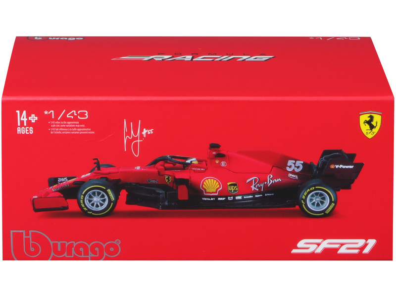 Bburago Signature Ferrari SF21 1:43 #55 Sainz | pkmodelar.cz