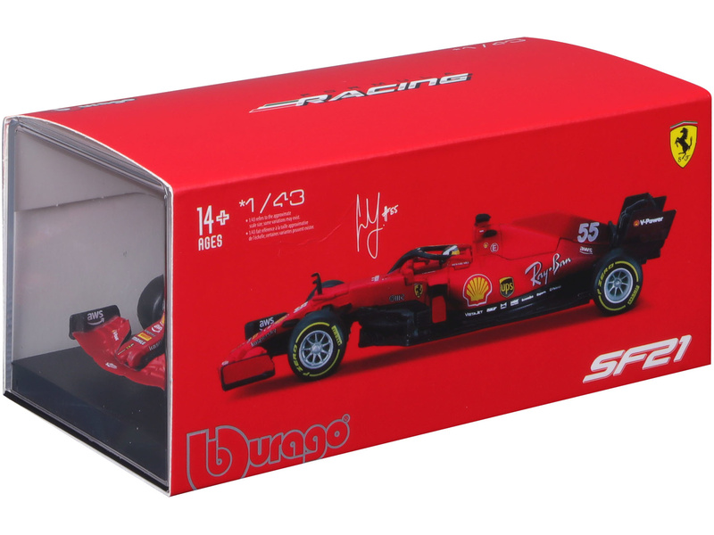 Bburago Signature Ferrari SF21 1:43 #55 Sainz | pkmodelar.cz