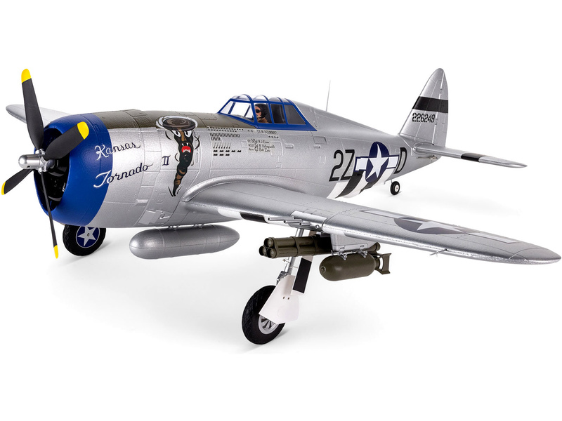 E-flite P-47 Razorback 1.2m SAFE Select BNF Basic | pkmodelar.cz