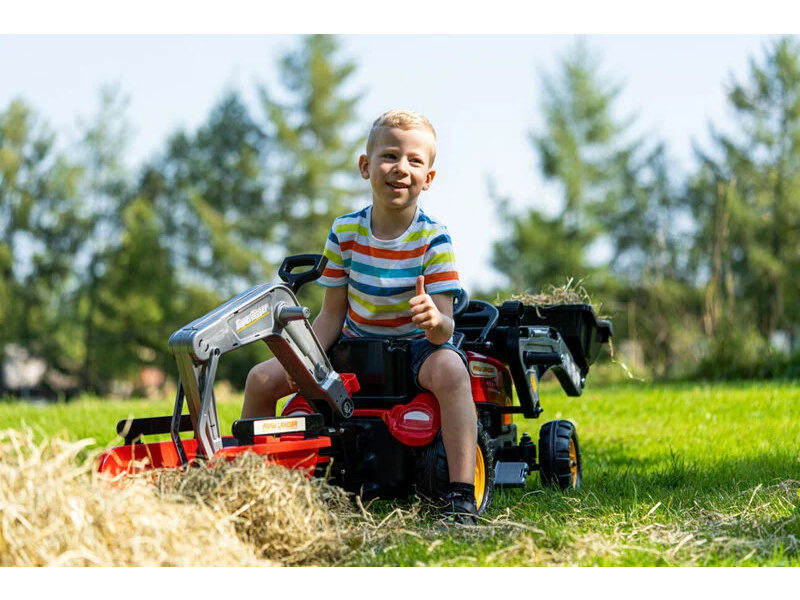 FALK - Šlapací traktor Farm Lander s nakladačem, rypadlem a vlečkou červený | pkmodelar.cz