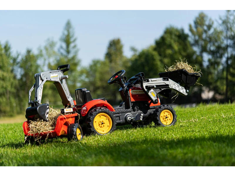 FALK - Šlapací traktor Farm Lander s nakladačem, rypadlem a vlečkou červený | pkmodelar.cz