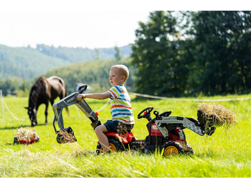 FALK - Šlapací traktor Farm Lander s nakladačem, rypadlem a vlečkou červený | pkmodelar.cz