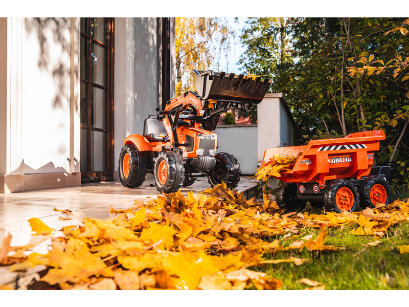 FALK - Šlapací traktor Kubota s nakladačem, rypadlem a Maxi vlečkou | pkmodelar.cz