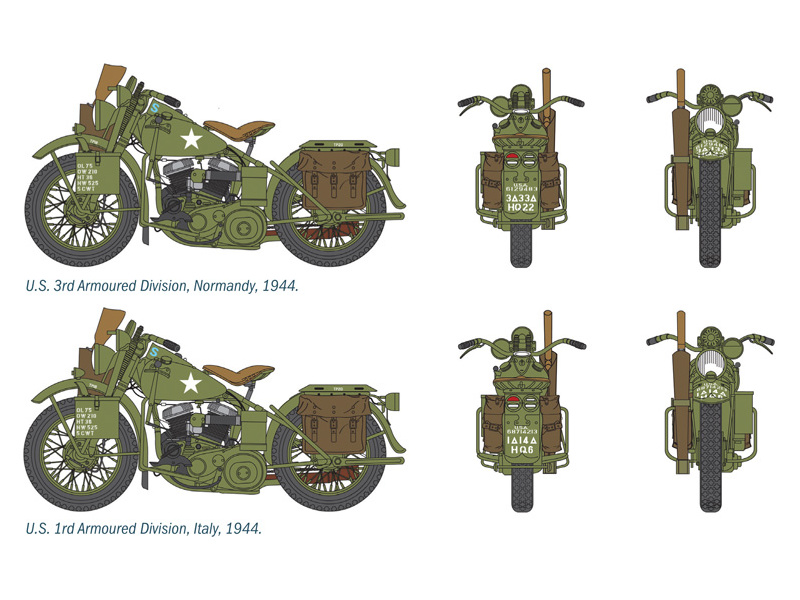 Plastikový model vojenské techniky Italeri 0322 U.S. MOTORCYCLES WW2 (1:35) | pkmodelar.cz