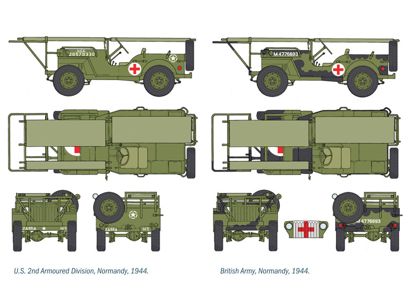 Plastikový model vojenské techniky Italeri 0326 1/4 Ton. 4x4 Ambulance Jeep (1:35) | pkmodelar.cz
