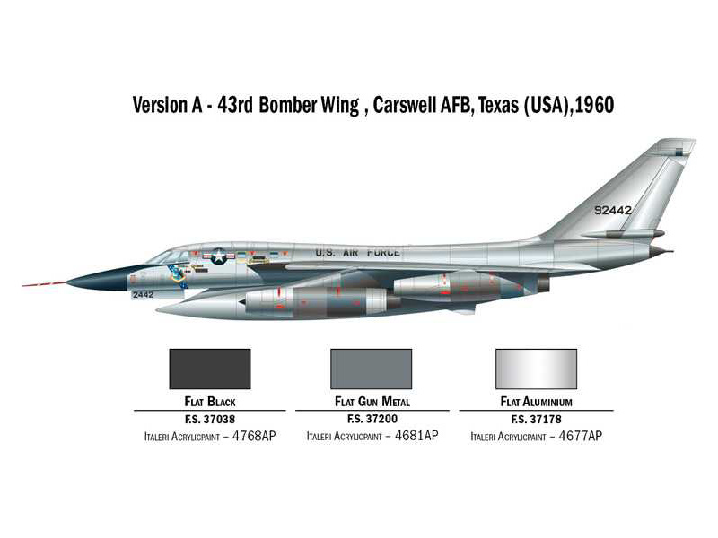 Plastikový model letadla Italeri 1142 Convair B-58 Hustler (1:72) | pkmodelar.cz