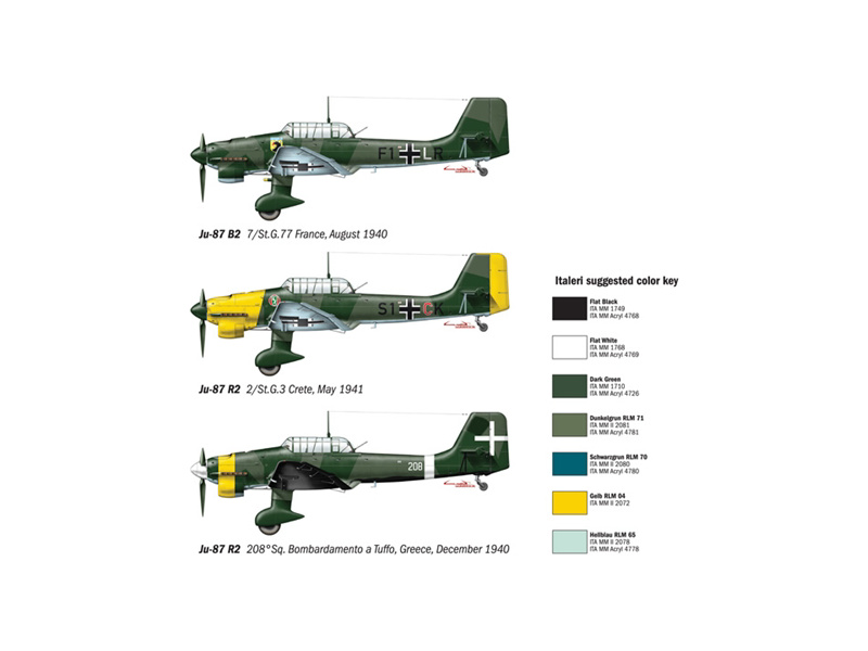 Plastikový model letadla Italeri 1292 Junkers JU-87 B-2/R-2 Stuka (1:72) | pkmodelar.cz