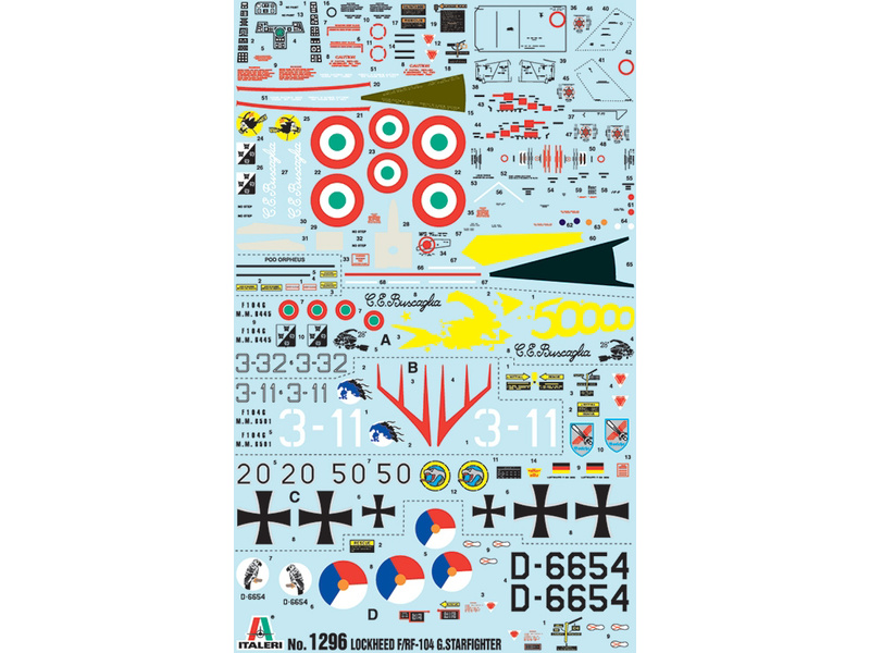 Plastikový model letadla Italeri 1296 Lockheed F-104 G Starfighter G "RECCE" (1:72) | pkmodelar.cz