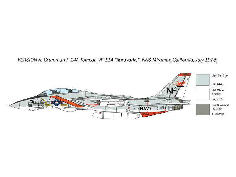 Plastikový model letadla Italeri 1414 Grumman F-14A Tomcat (1:72)