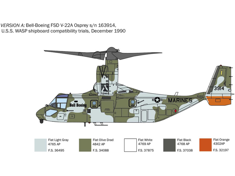 Italeri 1463 plastikový model vrtulník 1463 - V-22A Osprey (1:72)