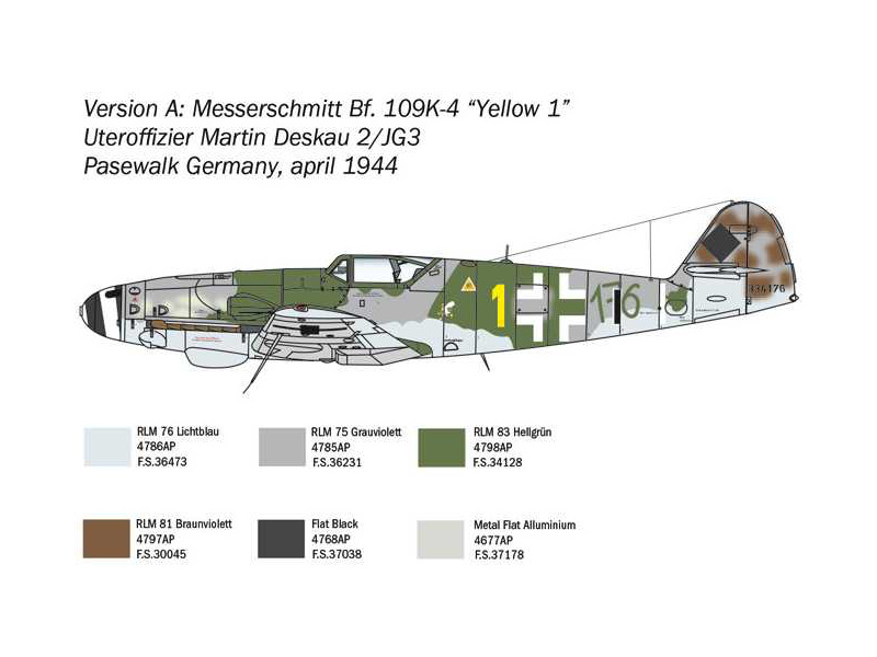 Plastikový model letadla Italeri 2805 Messerschmitt Bf-109 K-4 (1:48)