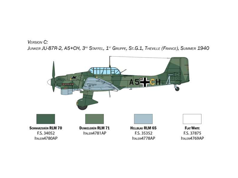 Plastikový model letadla Italeri 2807 Junkers Ju-87B Stuka - bitva o Británii 80. výročí (1:48) | pkmodelar.cz