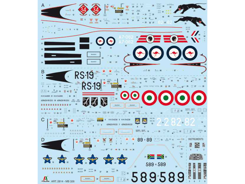 Plastikový model letadla Italeri 2814 Aermacchi MB-326 (1:48) | pkmodelar.cz