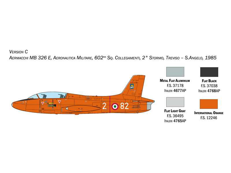 Plastikový model letadla Italeri 2814 Aermacchi MB-326 (1:48) | pkmodelar.cz