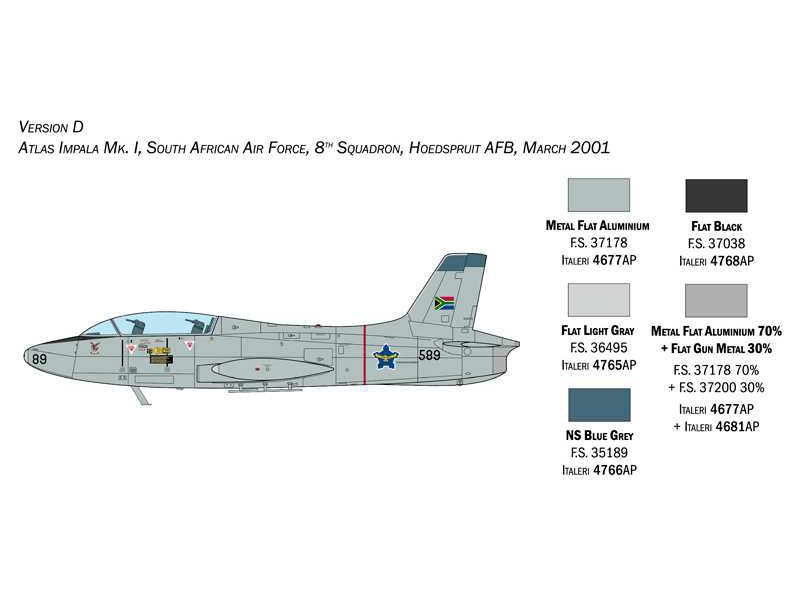 Plastikový model letadla Italeri 2814 Aermacchi MB-326 (1:48) | pkmodelar.cz