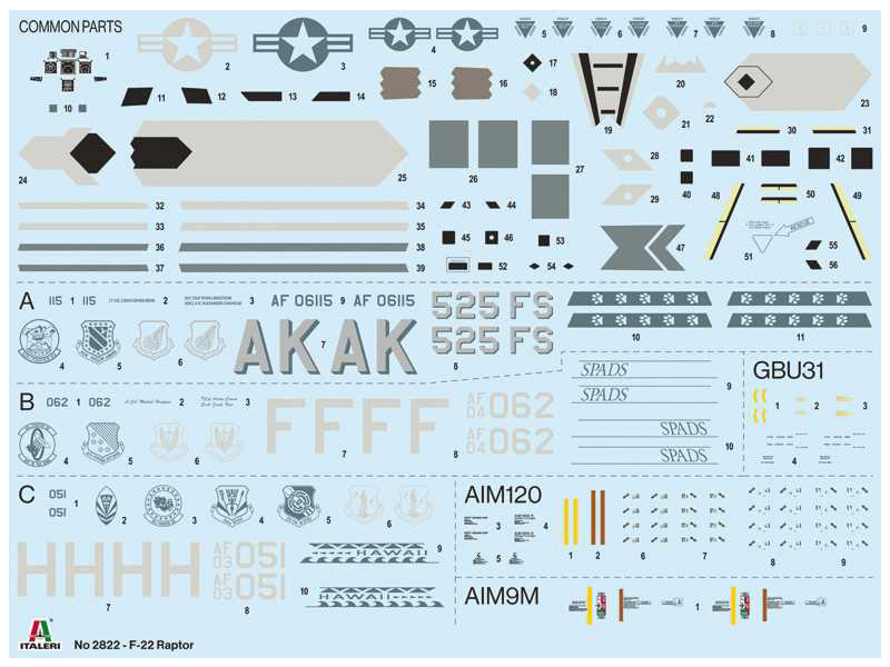 Italeri 2822 Lockheed Martin F-22A Raptor (1:48) | pkmodelar.cz