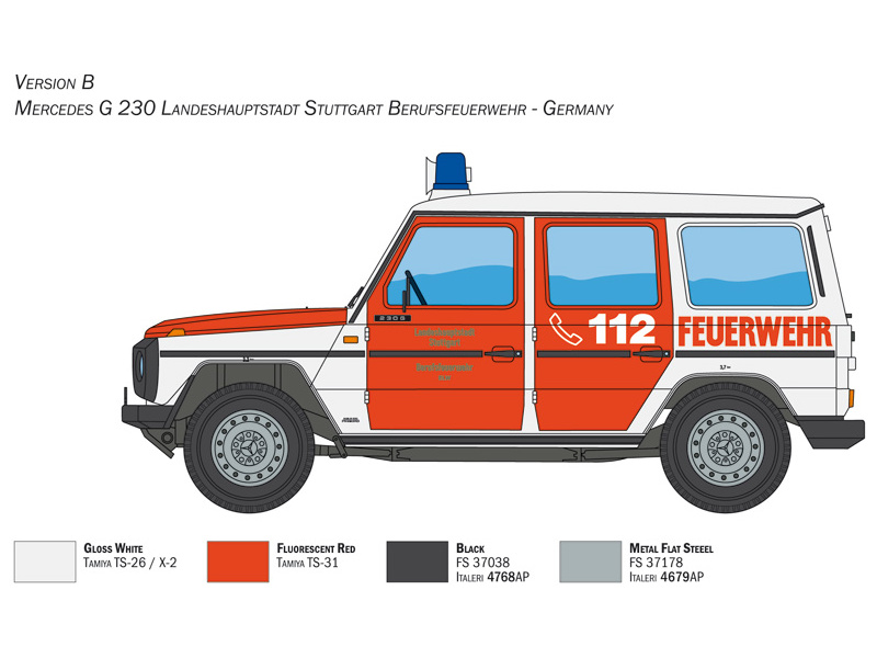 Italeri 3663 Mercedes G230 Feuewehr (1:24) | pkmodelar.cz