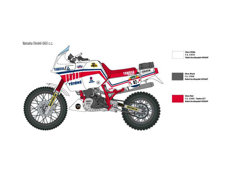 Italeri Yamaha Tenere 660 cc Paris Dakar 1986 (1:9) | pkmodelar.cz