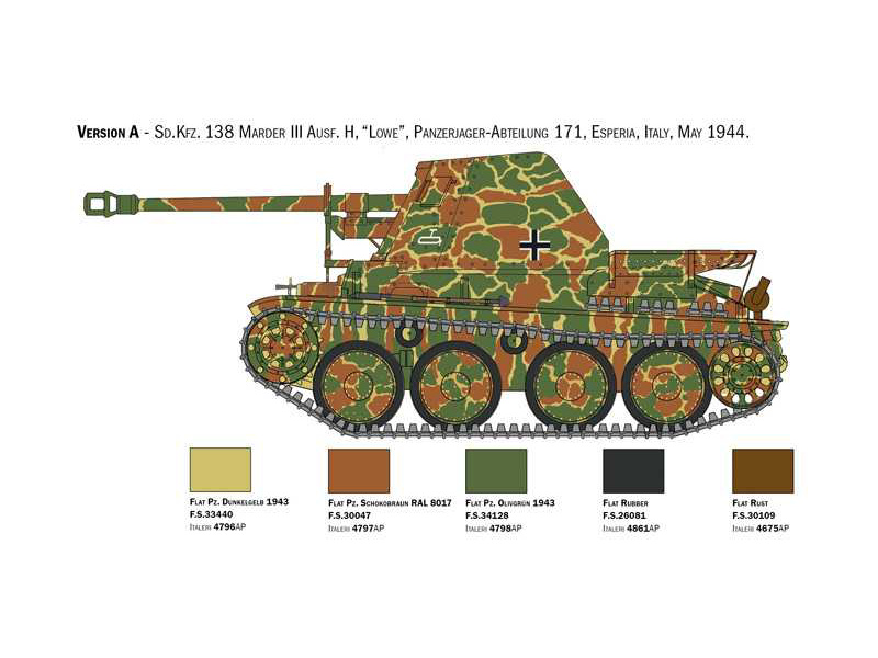 Italeri Marder III Ausf. H Sd.Kfz 138 s posádkou (1:35) | pkmodelar.cz