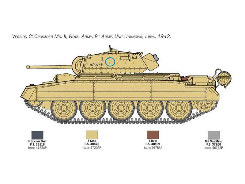 Plastikový model tanku Italeri 6579 Crusader Mk. II s 8. armádní pěchotou (1:35) | pkmodelar.cz