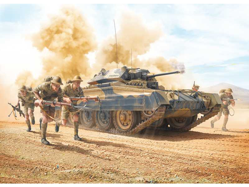 Plastikový model tanku Italeri 6579 Crusader Mk. II s 8. armádní pěchotou (1:35) | pkmodelar.cz