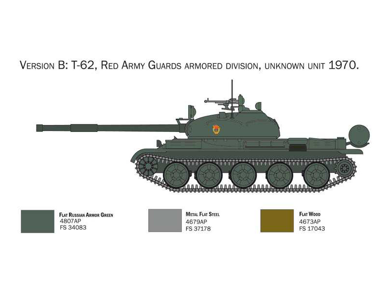 Plastikový model tanku Italeri 7006 T-62 1:72 | pkmodelar.cz