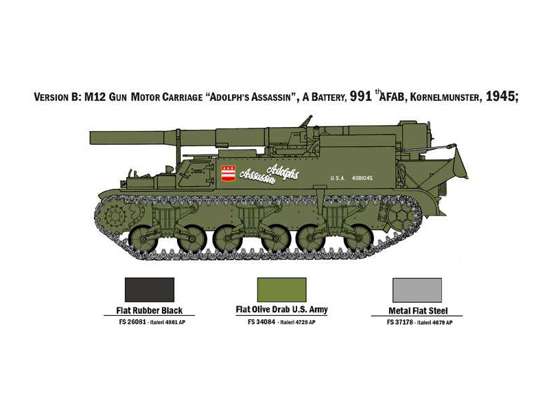 Plastikový model tanku Italeri 7076 M12 Motor Gun Carriage (1:72) | pkmodelar.cz