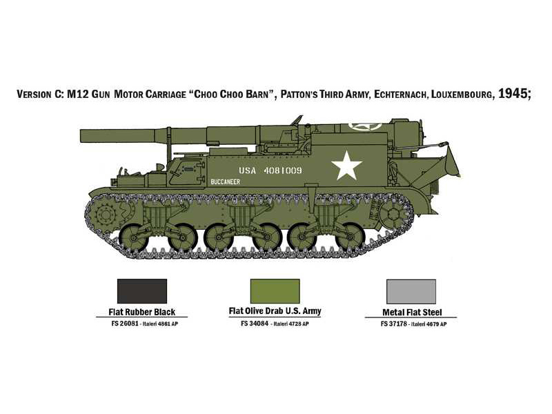 Plastikový model tanku Italeri 7076 M12 Motor Gun Carriage (1:72) | pkmodelar.cz