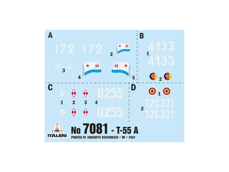 Plastikový model tanku Italeri 7081 T-55 A 1:72 | pkmodelar.cz