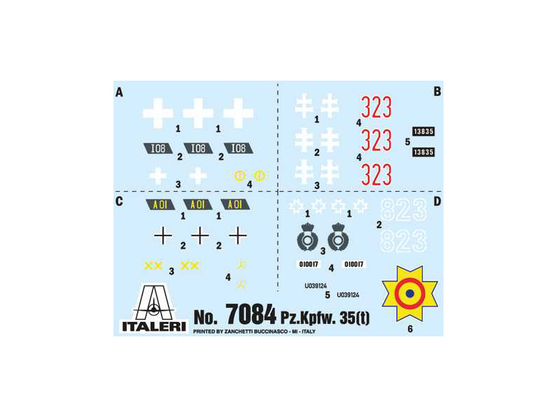 Plastikový model tanku Italeri 7084 - Pz. Kpfw. 35(t) (1:72) | pkmodelar.cz