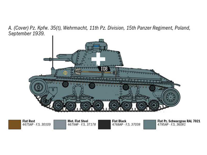 Plastikový model tanku Italeri 7084 - Pz. Kpfw. 35(t) (1:72) | pkmodelar.cz