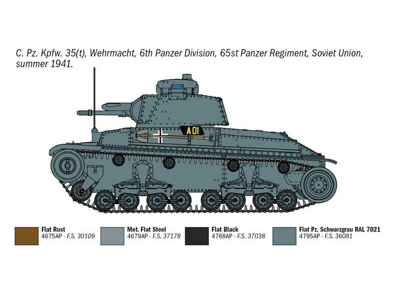 Plastikový model tanku Italeri 7084 - Pz. Kpfw. 35(t) (1:72) | pkmodelar.cz