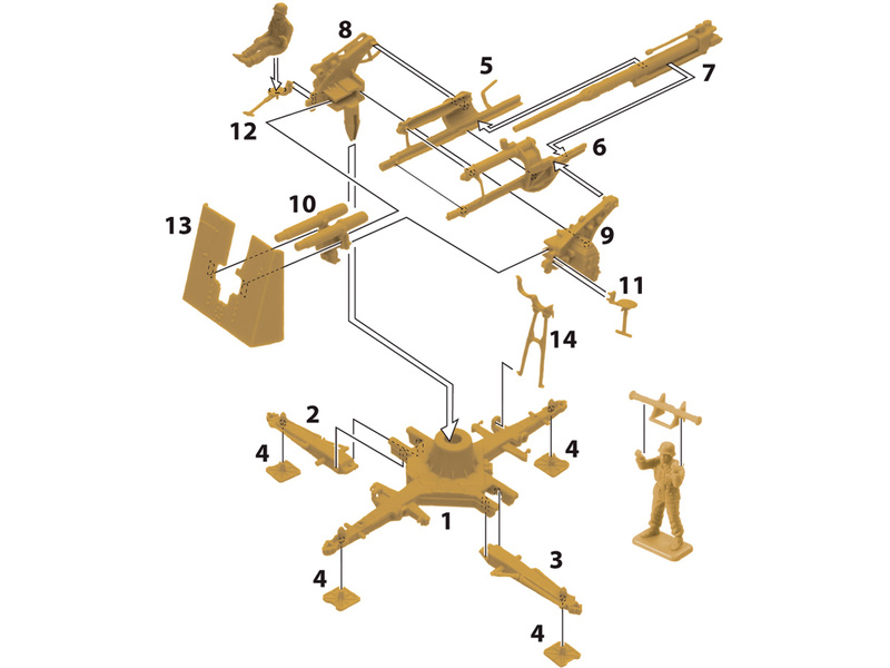 Plastikový model vojenské techniky Italeri 7512 8.8 CM FLAK 37 AA GUN W/SERVANTS (1:72) | pkmodelar.cz
