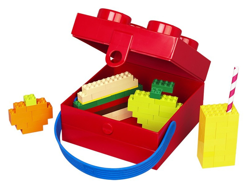 LEGO box s rukojetí 166x165x117mm - červený | pkmodelar.cz