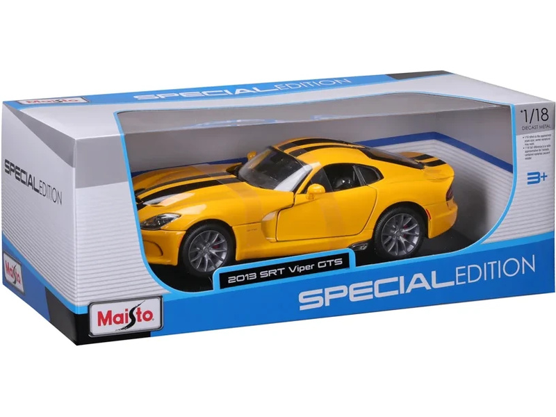 Maisto Dodge SRT Viper GTS 2013 1:18 žlutá | pkmodelar.cz