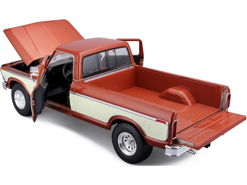 Maisto - 1979 Ford F150 Pick-up, metal hnedý, krémový, 1:18 | pkmodelar.cz