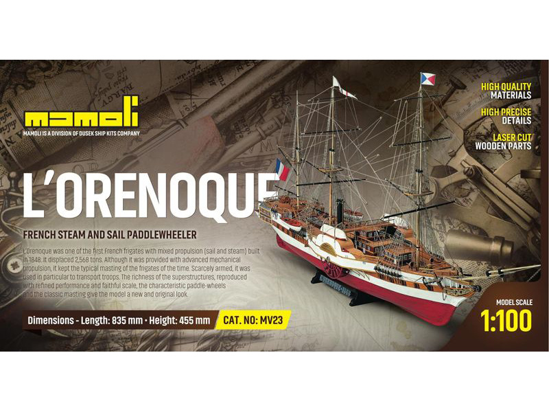 MAMOLI L'Orenoque 1848 1:100 kit | pkmodelar.cz