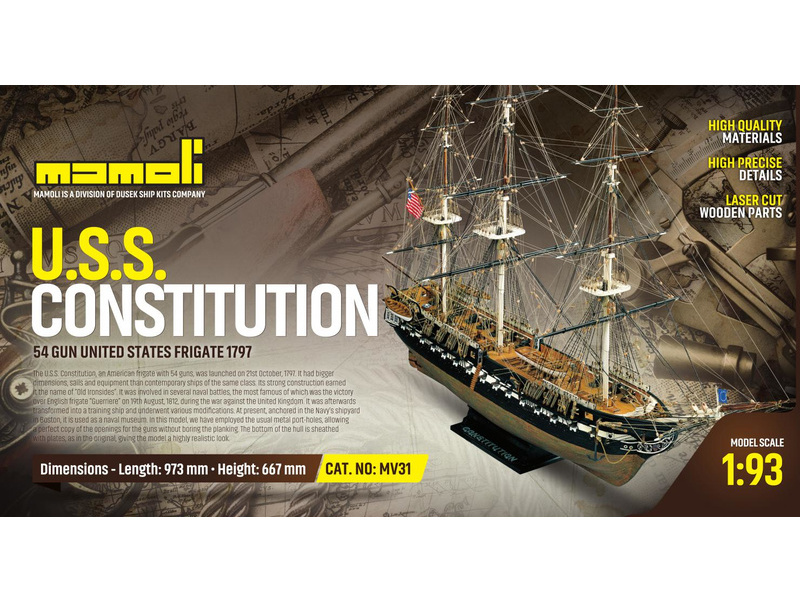 MAMOLI USS Constitution 1:93 kit | pkmodelar.cz
