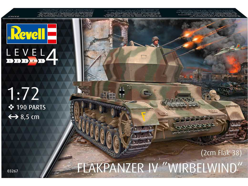 Plastikový model vojenské techniky Revell 03267 Flakpanzer IV Wirbelwind (Flak 38) (1:72) | pkmodelar.cz