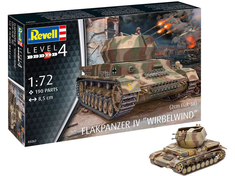 Plastikový model vojenské techniky Revell 03267 Flakpanzer IV Wirbelwind (Flak 38) (1:72) | pkmodelar.cz