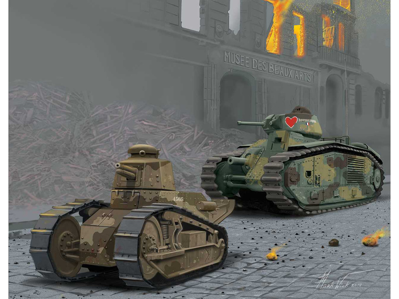 Plastikový model tanku Revell 03278 Char B.1 bis, Renault FT.17 (1:76) | pkmodelar.cz