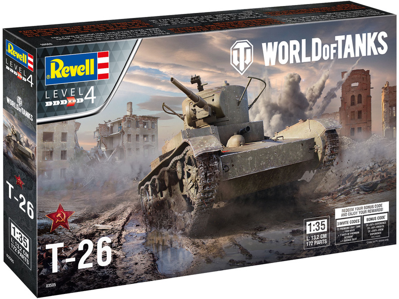 Revell T-26 (1:35) (World of Tanks) | pkmodelar.cz