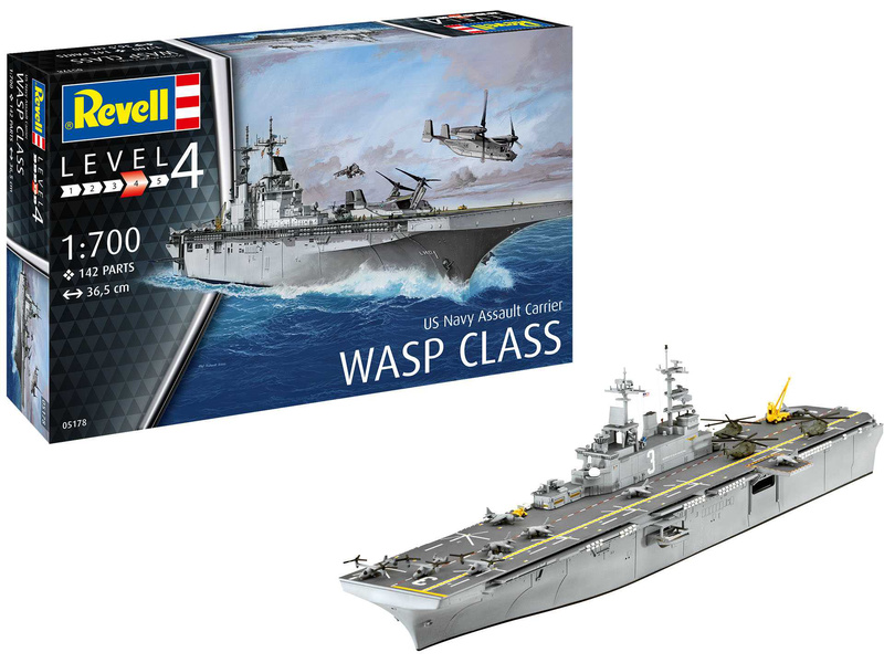 Revell 05178 USS WASP CLASS Assault Carrier (1:700) Plastikový model | pkmodelar.cz