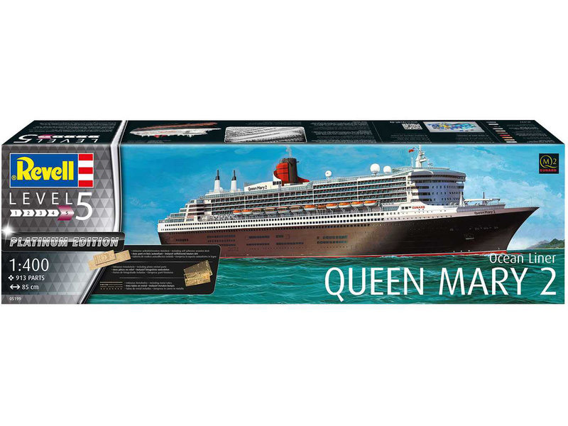 Plastikový model lodě Revell 05199 Queen Mary 2 Platinum Edition (1:400) | pkmodelar.cz