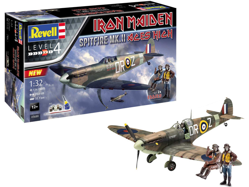 Plastikový model letadla Revell 05688 Spitfire Mk.II Aces High Iron Maiden (1:32) (giftset) | pkmodelar.cz