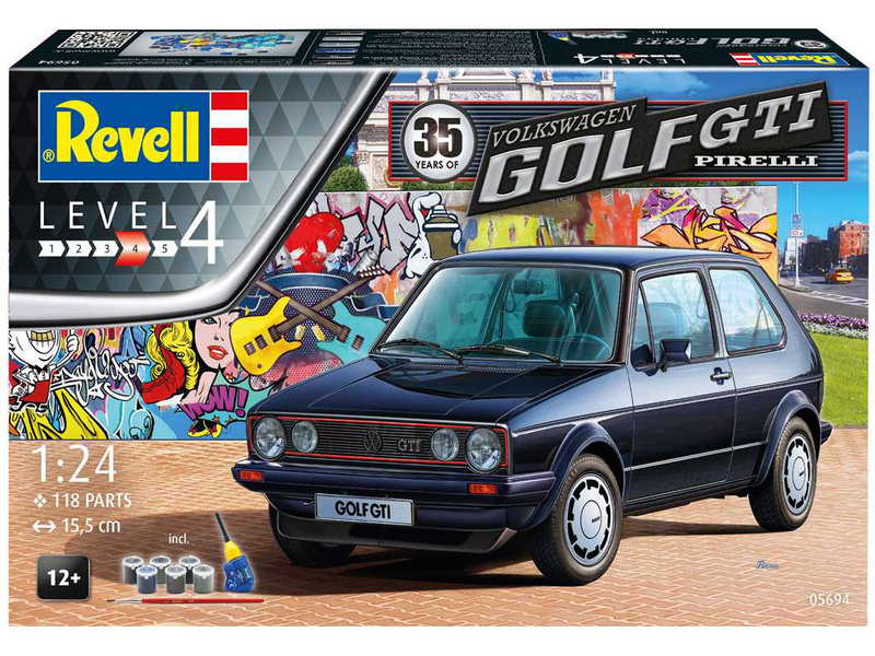 Plastikový model auta Revell 05694 Giftset VW Golf 1 GTi Pirelli (35. výročí) (1:24) | pkmodelar.cz