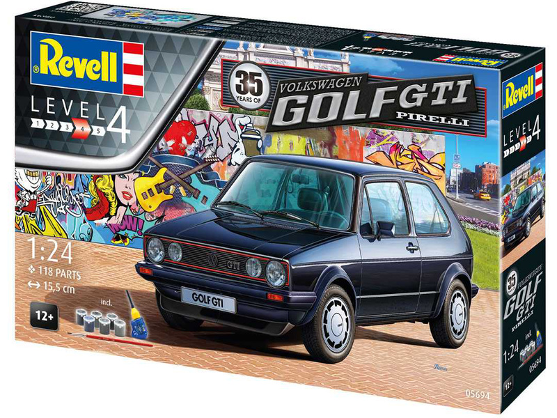 Plastikový model auta Revell 05694 Giftset VW Golf 1 GTi Pirelli (35. výročí) (1:24) | pkmodelar.cz