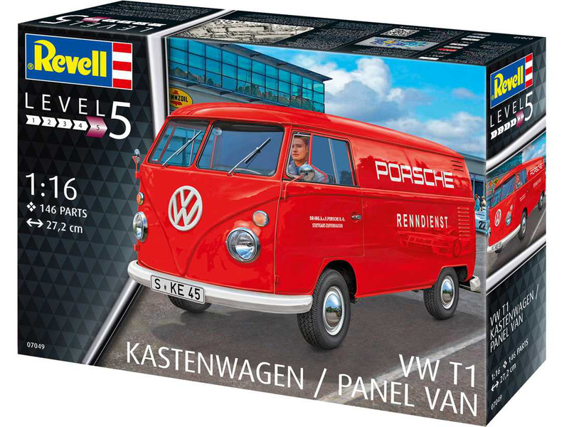 Plastikový model auta Revell 07049 Volkswagen T1 Kastenwagen (1:16) | pkmodelar.cz