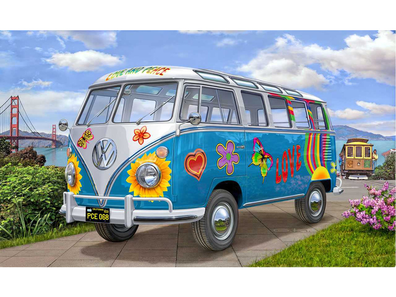 Plastikový model auta Revell 07050 VW T1 Samba Bus Flower Power (1:24) | pkmodelar.cz